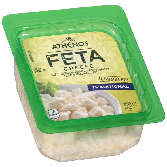 ATHENOS: Traditional Feta Cheese Crumbled, 4 oz