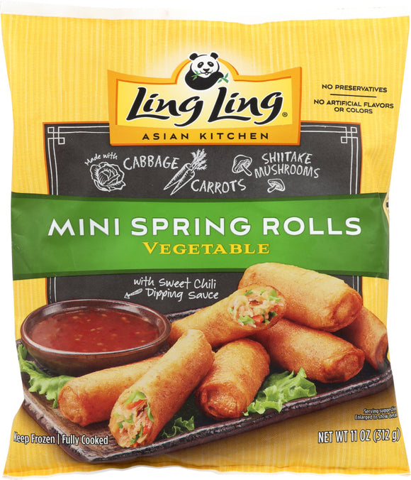 LING LING: All Natural Mini Spring Rolls Vegetable, 11 oz