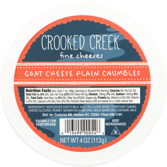 CROOKED CREEK: Cheese Crumble Goat Plain, 4 oz