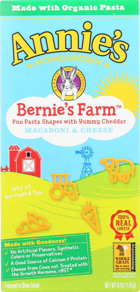 ANNIE'S HOMEGROWN: Bernie's Farm Macaroni and Cheese, 6 oz