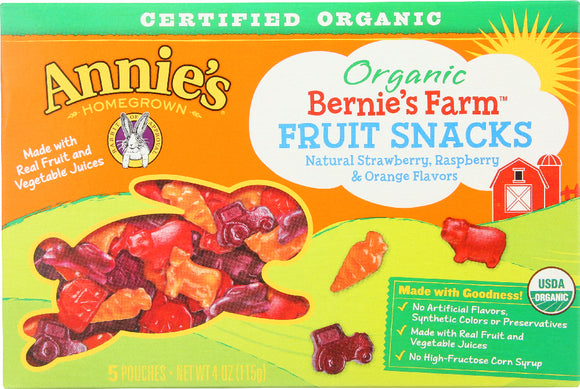 ANNIES HOMEGROWN: Fruit Snack Bernies Farm, 4 oz