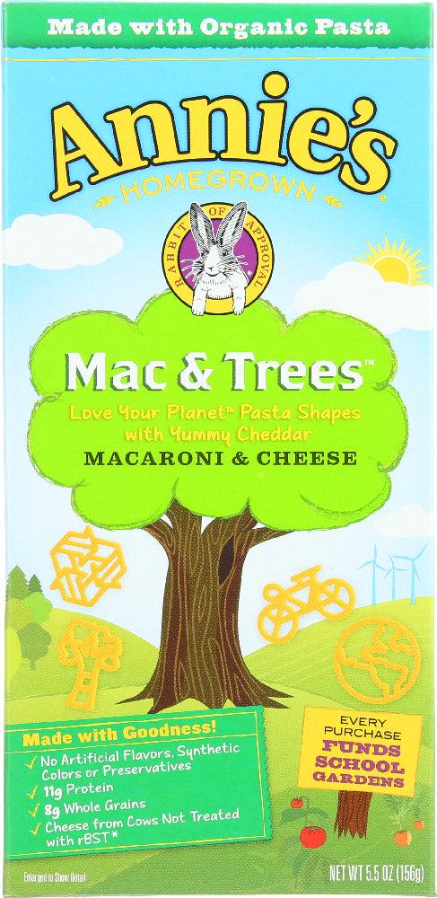 ANNIES HOMEGROWN: Macaroni & Cheese Mac & Trees, 5.5 oz