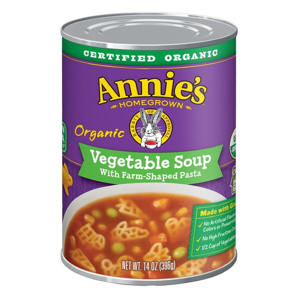 ANNIES HOMEGROWN: Soup Vegetable with Farm-Shaped Pasta, 14 oz