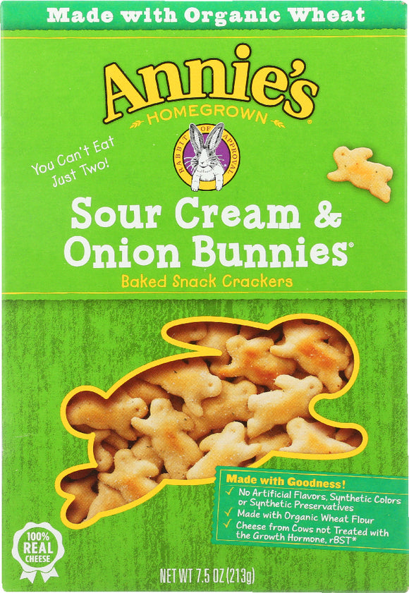 ANNIE'S HOMEGROWN: Bunnies Crackers Sour Cream & Onion, 7.5 Oz