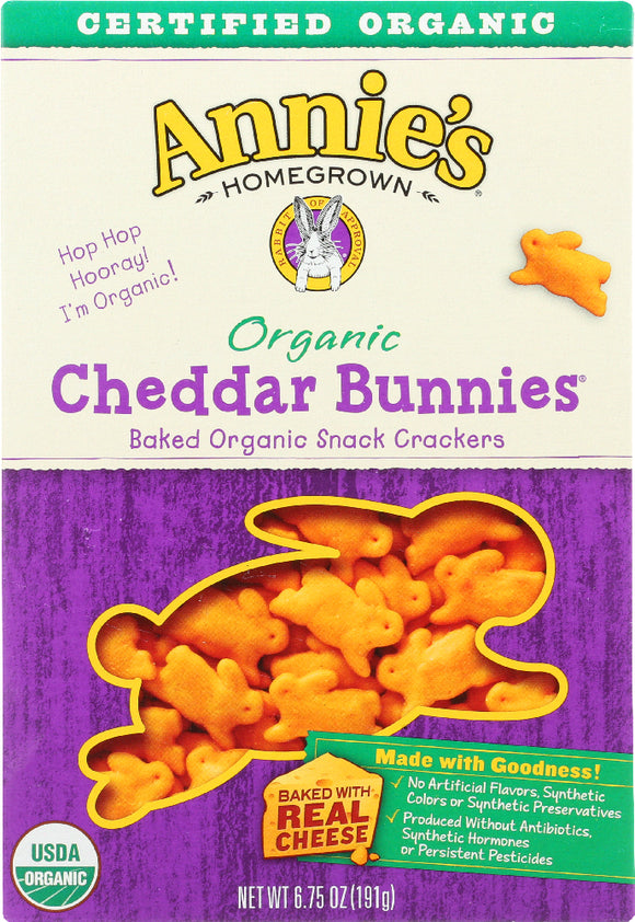 ANNIE'S HOMEGROWN: Organic Cheddar Bunnies Crackers, 6.75 oz