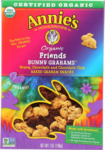 ANNIES HOMEGROWN: Friends Organic Bunny Grahams Honey Chocolate & Chocolate Chip, 7 oz