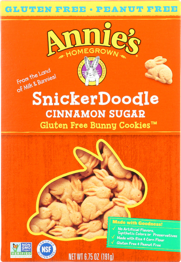 ANNIES HOMEGROWN: Bunny Cookies Gluten Free Snickerdoodle, 6.75 Oz