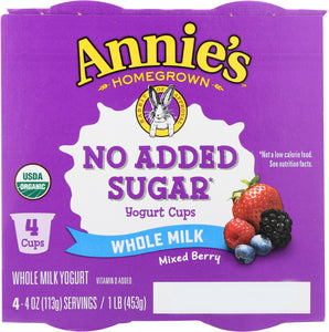 ANNIES HOMEGROWN: Yogurt Mixed Berry 4pk, 16 oz