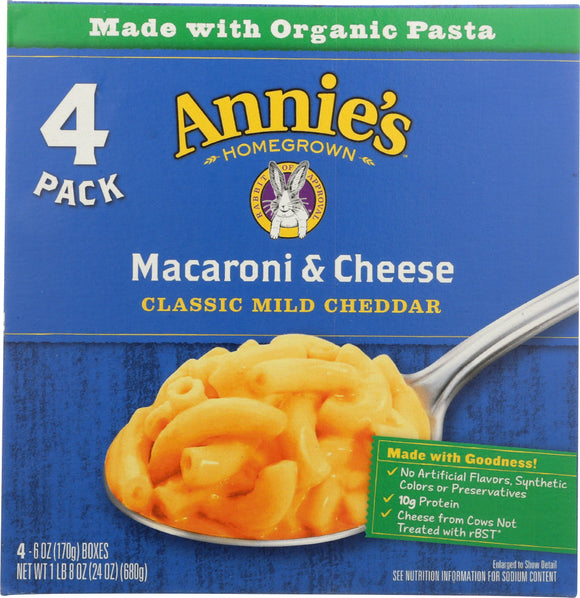 ANNIES HOMEGROWN: Macaroni & Cheese Classic Mild Cheddar, 24 oz