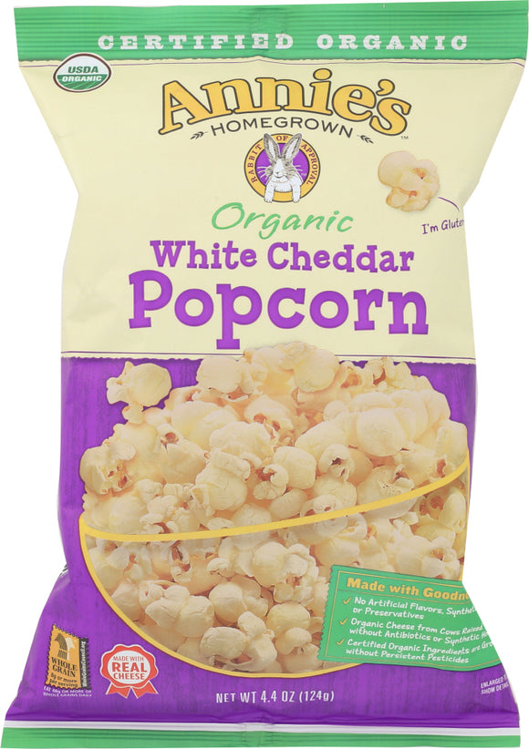 ANNIES HOMEGROWN: Organic White Cheddar Popcorn, 4.4 oz