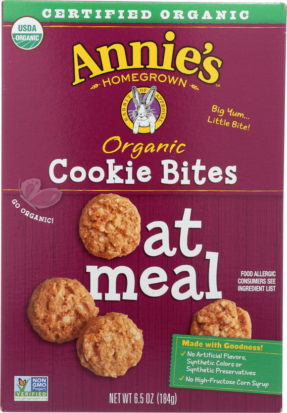 ANNIES HOMEGROWN: Organic Cookie Bites Oatmeal, 6.5 oz
