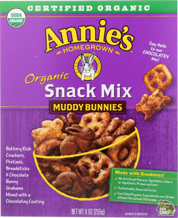 ANNIES HOMEGROWN: Organic Muddy Bunnies Snack Mix, 9 oz