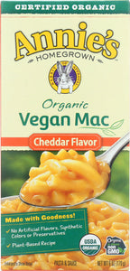 ANNIES HOMEGROWN: Organic Vegan Mac Cheddar Flavor, 6 oz