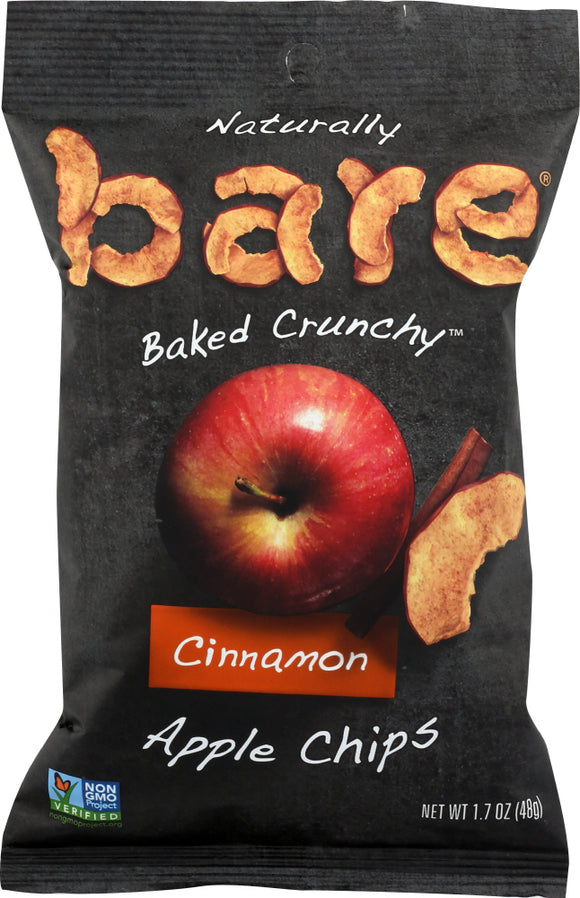 BARE: 100% Natural Crunchy Apple Chips Simply Cinnamon, 1.7 oz