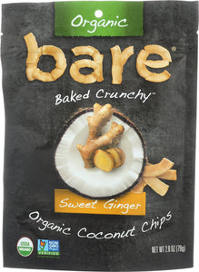 BARE: Organic Coconut Chips Sweet Ginger 2.8 Oz