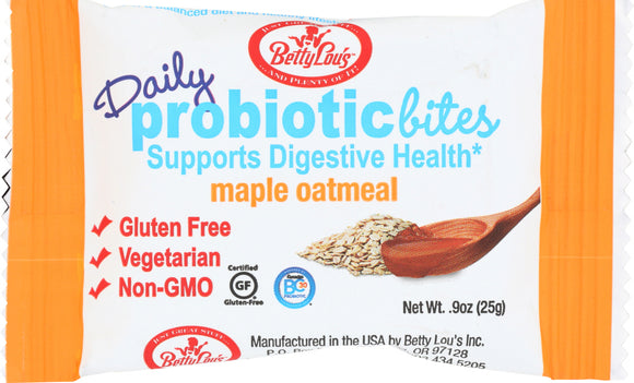 BETTY LOUS: Maple Oatmeal Probiotic Bites , 0.9 oz