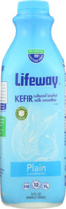 LIFEWAY: Kefir Plain Cultured Lowfat Milk Smoothie, 32 oz