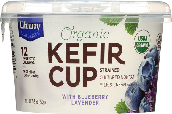 LIFEWAY: Organic Kefir Cup Blueberry Lavender, 5.3 oz