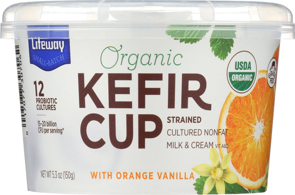LIFEWAY: Organic Kefir Cup Orange Vanilla, 5.3 oz
