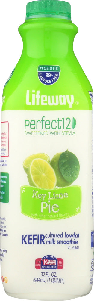 LIFEWAY KEFIR: Perfect 12 Cultured Lowfat Milk Smoothie Key Lime Pie, 32 oz