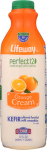 LIFEWAY: Kefir Perfect 12 Cultured Lowfat Milk Smoothie Orange Cream, 32 oz