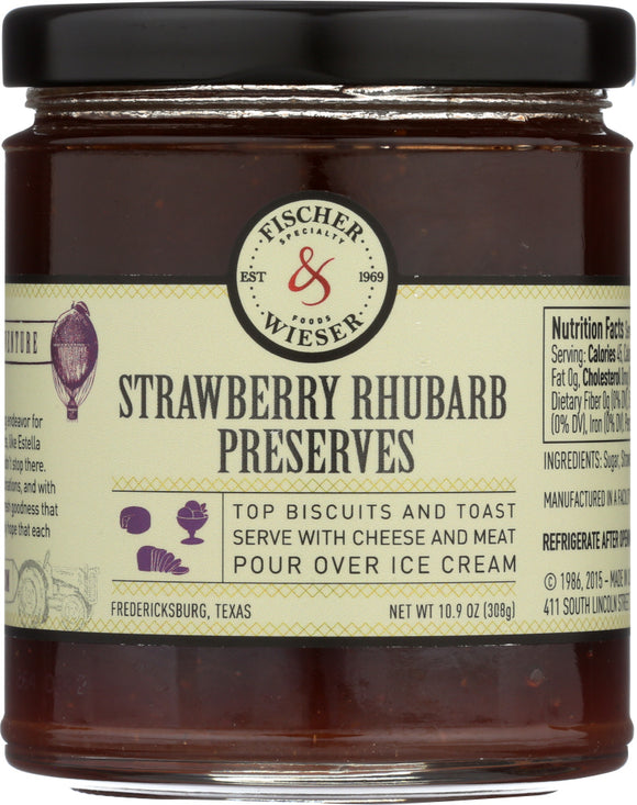 FISCHER & WIESER: Preserve Rhubarb Strawberry, 10.9 oz