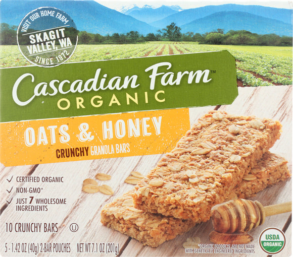 CASCADIAN FARM: Oats & Honey Crunchy Granola Bar, 7.1 oz