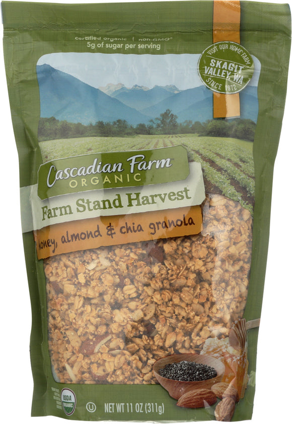 CASCADIAN FARM: Farm Stand Harvest Honey, Almond & Chia Granola, 11 oz