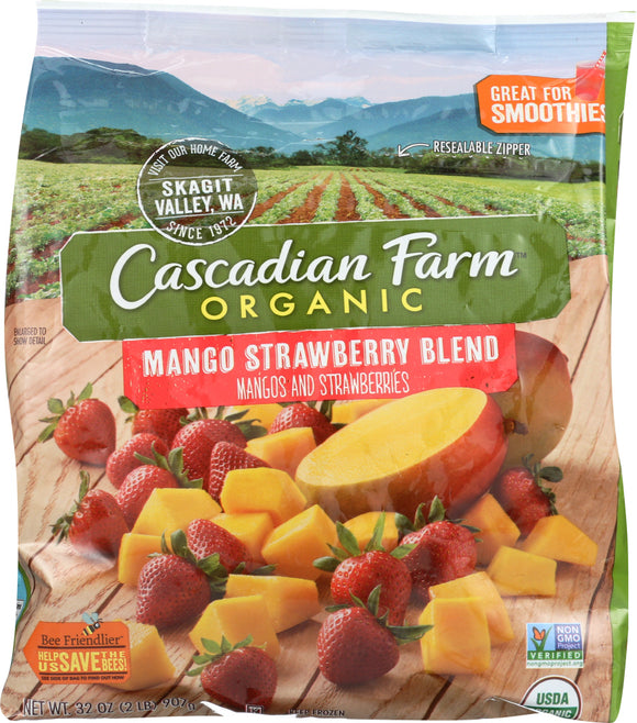 CASCADIAN FARM: Mango Strawberry Blend, 32 oz