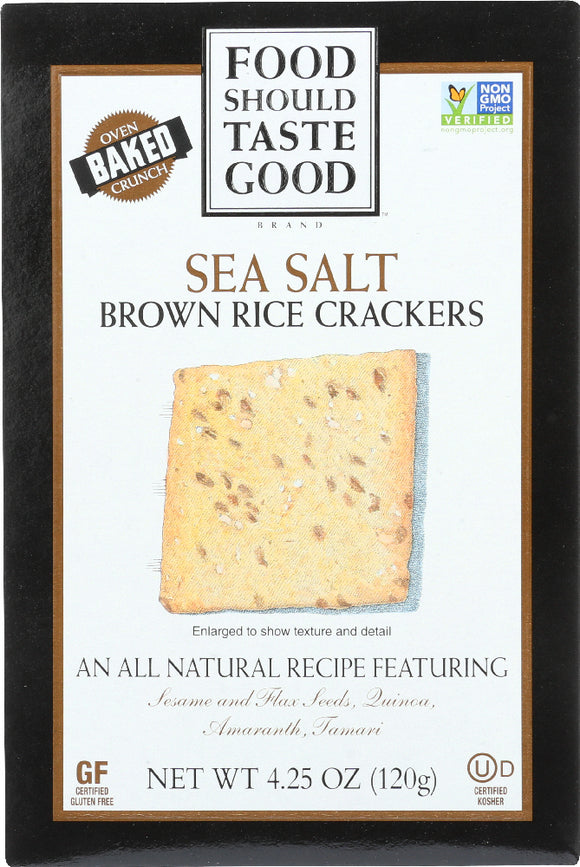 FOOD SHOULD TASTE GOOD: Brown Rice Crackers Sea Salt, 4.25 oz