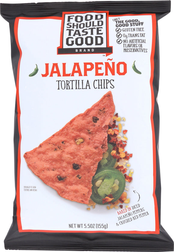 FOOD SHOULD TASTE GOOD: All Natural Tortilla Chips Jalapeno, 5.5 oz