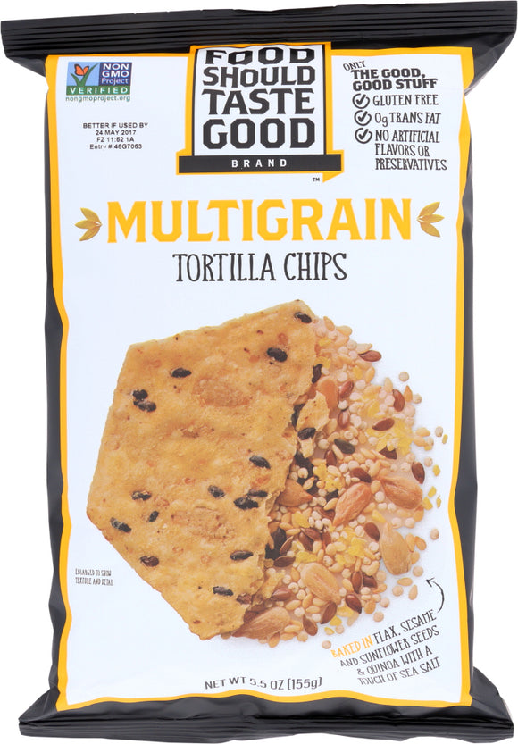 FOOD SHOULD TASTE GOOD: Natural Tortilla Chips Multigrain, 5.5 oz