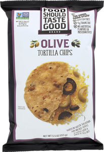 FOOD SHOULD TASTE GOOD: All Natural Tortilla Chips Olive, 5.5 oz