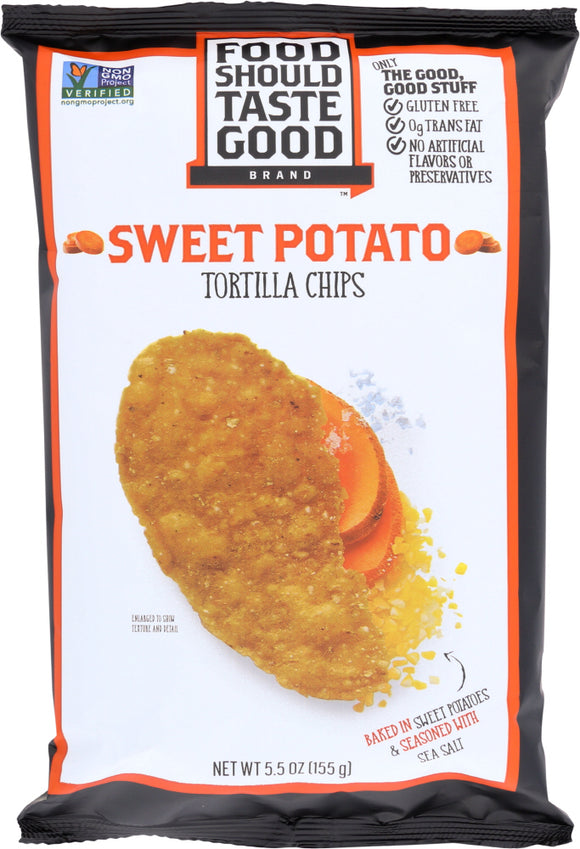 FOOD SHOULD TASTE GOOD: Natural Tortilla Chips Sweet Potato, 5.5 oz