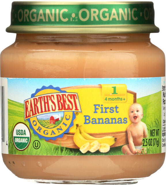 EARTH'S BEST: Organic Baby Food Stage 1 First Bananas, 2.5 oz