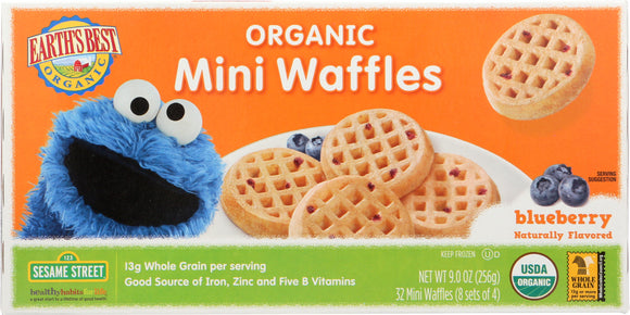 EARTHS BEST FROZEN: Organic Blueberry Mini Waffles, 9 oz