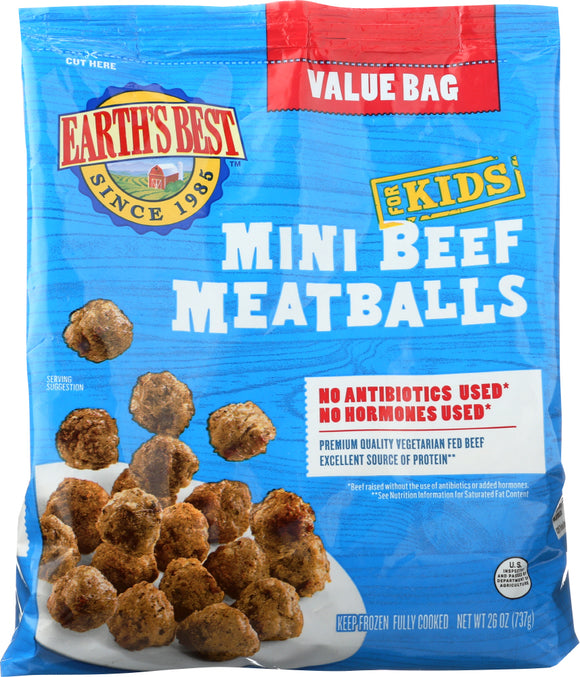 EARTHS BEST: Meatballs Kids Mini-Beef, 26 oz