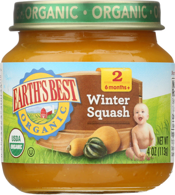 EARTH'S BEST: Organic Baby Food Stage 2 Winter Squash, 4 oz