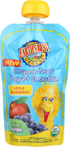 EARTH'S BEST: Organic Fruit Yogurt Smoothie Apple Blueberry, 4.2 oz