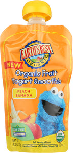 EARTH'S BEST: Organic Fruit Yogurt Smoothie Peach Banana, 4.2 oz