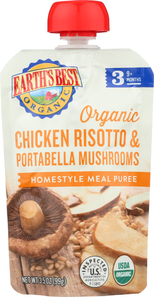 EARTHS BEST: Baby Chicken Risotto Portabella Mushrooms, 3.5 oz