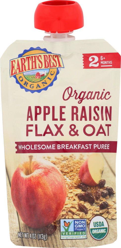 EARTH'S BEST: Organic Wholesome Breakfast Apple Raisin, 4 oz