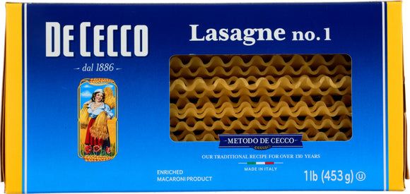 DE CECCO: #1 Large Lasagne Pasta, 16 oz