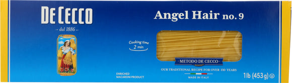 DE CECCO: Capellini #9 Angel Hair Pasta, 16 oz