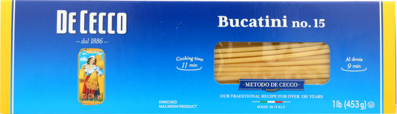 DE CECCO: #15 Bucatini Pasta, 16 Oz