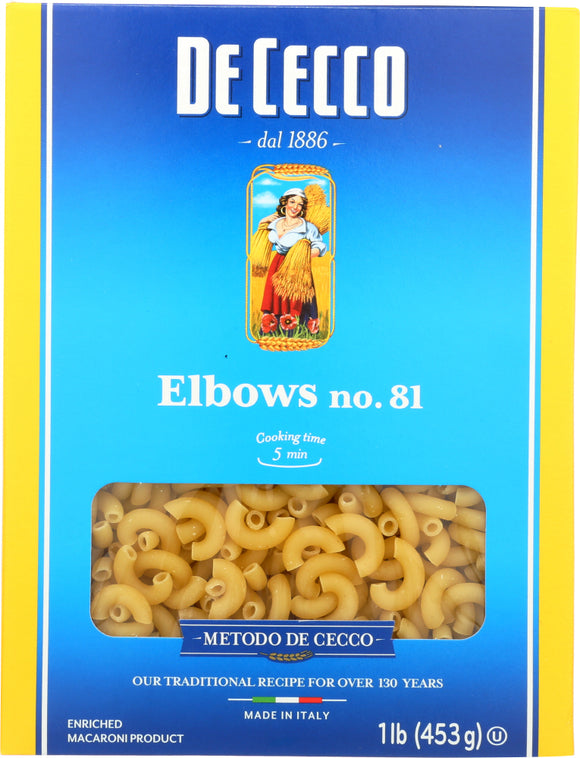 DE CECCO: #81 Elbows Pasta, 16 Oz