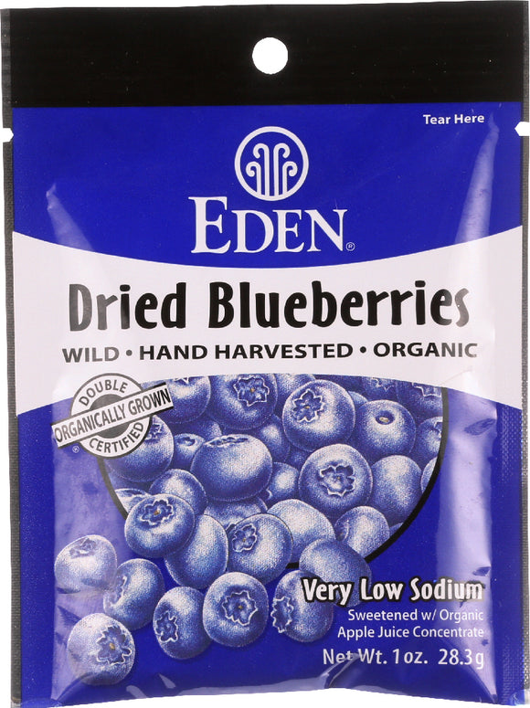 EDEN FOODS: Organic Dried Wild Blueberries Pocket Snacks, 1 oz