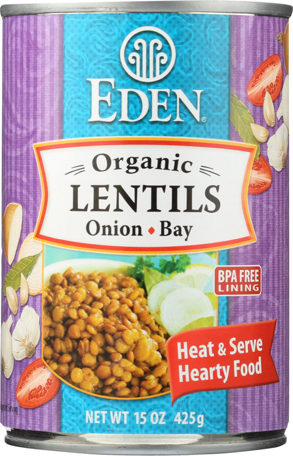 EDEN FOODS: Organic Lentils with Onion and Bay Leaf, 15 oz