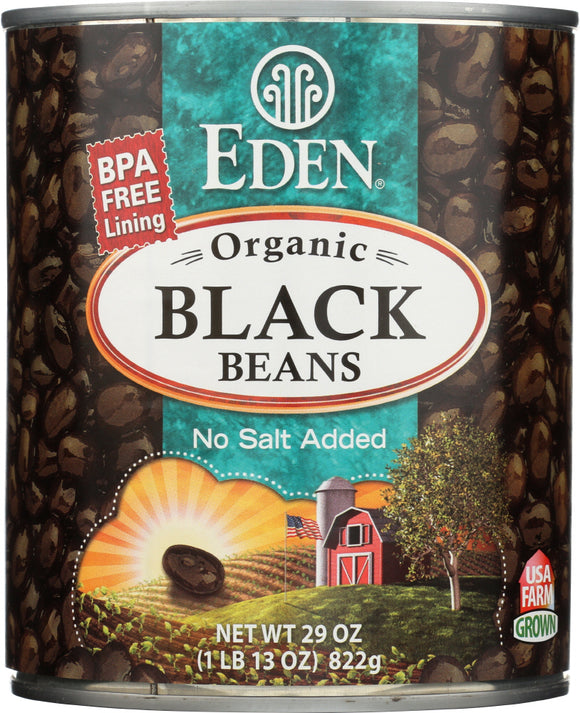 EDEN FOODS: Organic Black Beans No Salt Added, 29 Oz