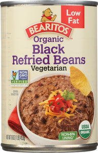 LITTLE BEAR: Bearitos Organic Refried Black Beans Vegetarian, 16 oz